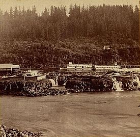 Willamette Falls boat basin 1867 (Watkins 1217)