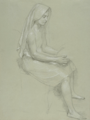 William-Adolphe Bouguereau (1825-1905) - Study of a Seated Veiled Female Figure (19th Century)