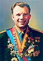 Yuri Gagarin with awards