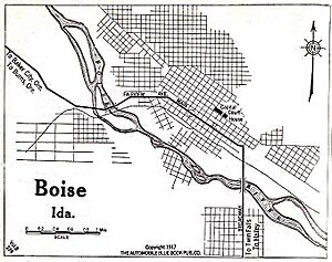 1917 map Boise, Idaho Automobile Blue Book