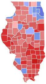 2020 United States Senate election in Illinois results map by county.svg