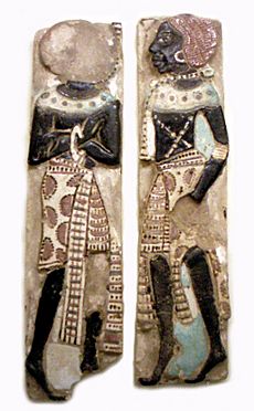 A pair of Nubians from the royal palace adjacent to the temple of Medinet Habu, from the reign of Ramesses III (1182-1151 BC)