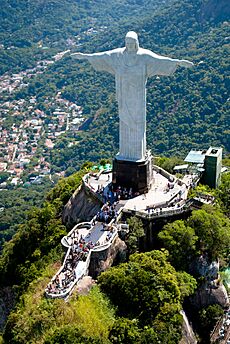 Aerial view of the Statue of Christ the Redeemer