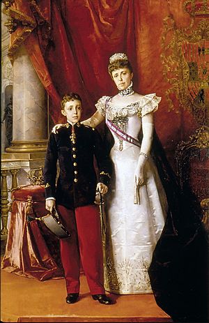 Alfonso XIII y María Cristina Regente. 1898. Luis Alvarez Catalá