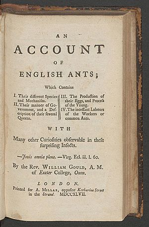 An Account of English Ants by William Gould - Title page
