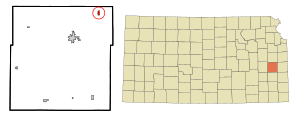 Location within Anderson County and Kansas
