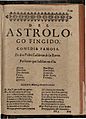 Astrologo Fingido Calderon de la Barca title page 1641