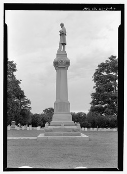 BATTLE OF BAXTER SPRINGS MONUMENT, EAST ELEVATION. VIEW TO WEST. - Baxter Springs City Cemetery, Baxter Springs, US 166 East, Baxter Springs, Cherokee County, KS HALS KS-4-A-6