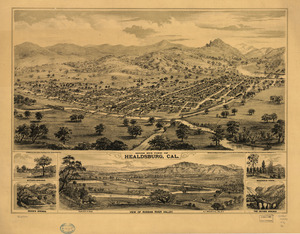 Bird's eye view of Healdsburg, Cal. LOC 75693090