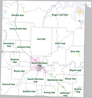 Boone County Arkansas Townships 2010 large