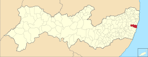 Location in the state of Pernambuco and Brazil