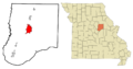 Callaway County Missouri Incorporated and Unincorporated areas Fulton Highlighted