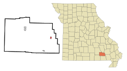Location of Ellsinore, Missouri