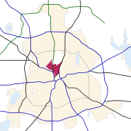 Dallas, Texas map - Oak Lawn