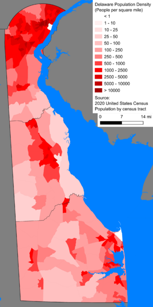 Delaware population density 2020