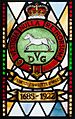 Enniskillen Cathedral of St. Macartin North Aisle Royal Inniskilling Dragoons Window Detail Insigna 1685-1922 2012 09 17