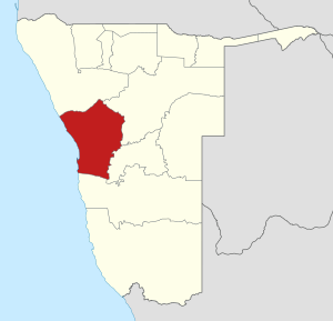 Location of the Erongo Region in Namibia