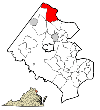 Location of Great Falls in Fairfax County, Virginia