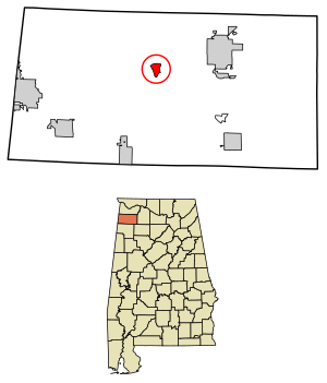 Location of Belgreen in Franklin County, Alabama.