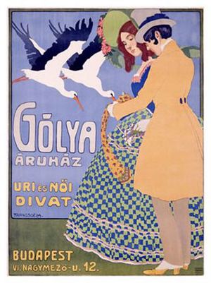 Géza Faragó plakát Gólya áruház