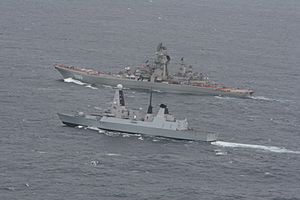 HMS Dragon with Kirov Class 'Pyotr Velikiy' MOD 45157553