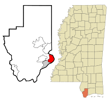 Location of Bay St. Louis, MS