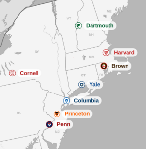Ivy League map