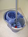 Janitor's bucket with mop