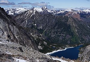Lake Colchuck from the top of the Aasgard Pass