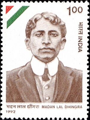 Madan Lal Dhingra 1992 stamp of India