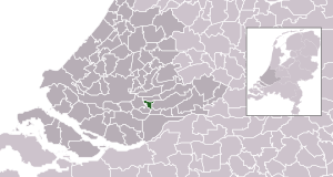 Highlighted position of Alblasserdam in a municipal map of South Holland