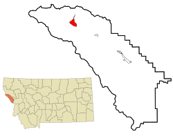 Location of De Borgia, Montana