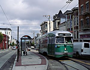 Muni 1053 at 17th and Castro, September 1999
