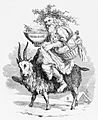 Old Christmas riding a goat, by Robert Seymour, 1836