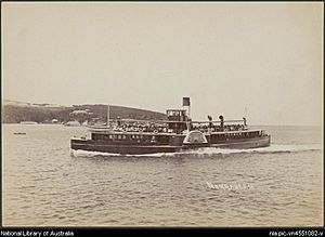 Passengers on-board the ferry Narrabeen, Australia