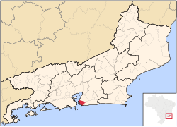 Location of Niterói in the state of Rio de Janeiro
