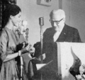 Rudolf Orthwine presenting Maria Tallchief a Dance Magazine award April 28, 1961