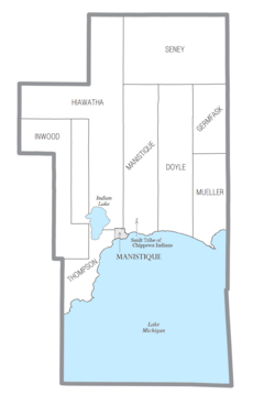 Schoolcraft County, MI census map