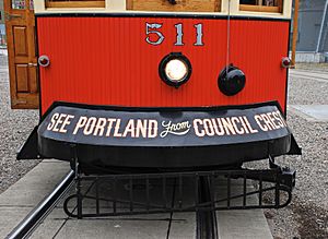 See Portland from Council Crest - on front of Portland Vintage Trolley car 511