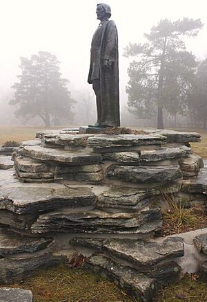 Statue of Jean Nicolet at Wequiock Falls County Park in Brown County, Wisconsin