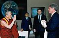 The Dalai Lama, Lodi Gyari, Al Gore and Bill Clinton in the Office of the Vice President, Washington, April 1993