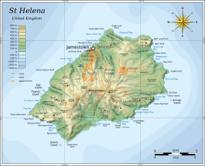 Topographic map of Saint Helena-en