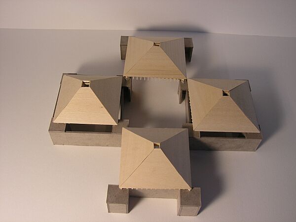 Trenton Bath House-Model-Program and Volume-Roof with Sheathing
