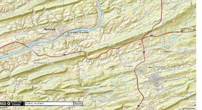 USGS National Map Viewer of Nescopeck Borough and Township, Pennsylvania