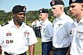 US Army 55th Signal Company 1SG gives pre-inspection