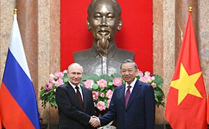 Vladimir Putin and President of Vietnam To Lam