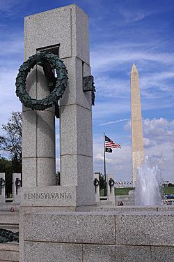 WWII Memorial with Washington Monument
