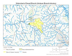 Watershed of Sewell Branch (Andover Branch tributary)