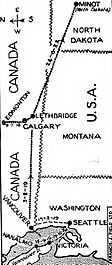 Western Canada, Washington, Montana, and Washington 1925 Air Routes