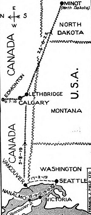Western Canada, Washington, Montana, and Washington 1925 Air Routes